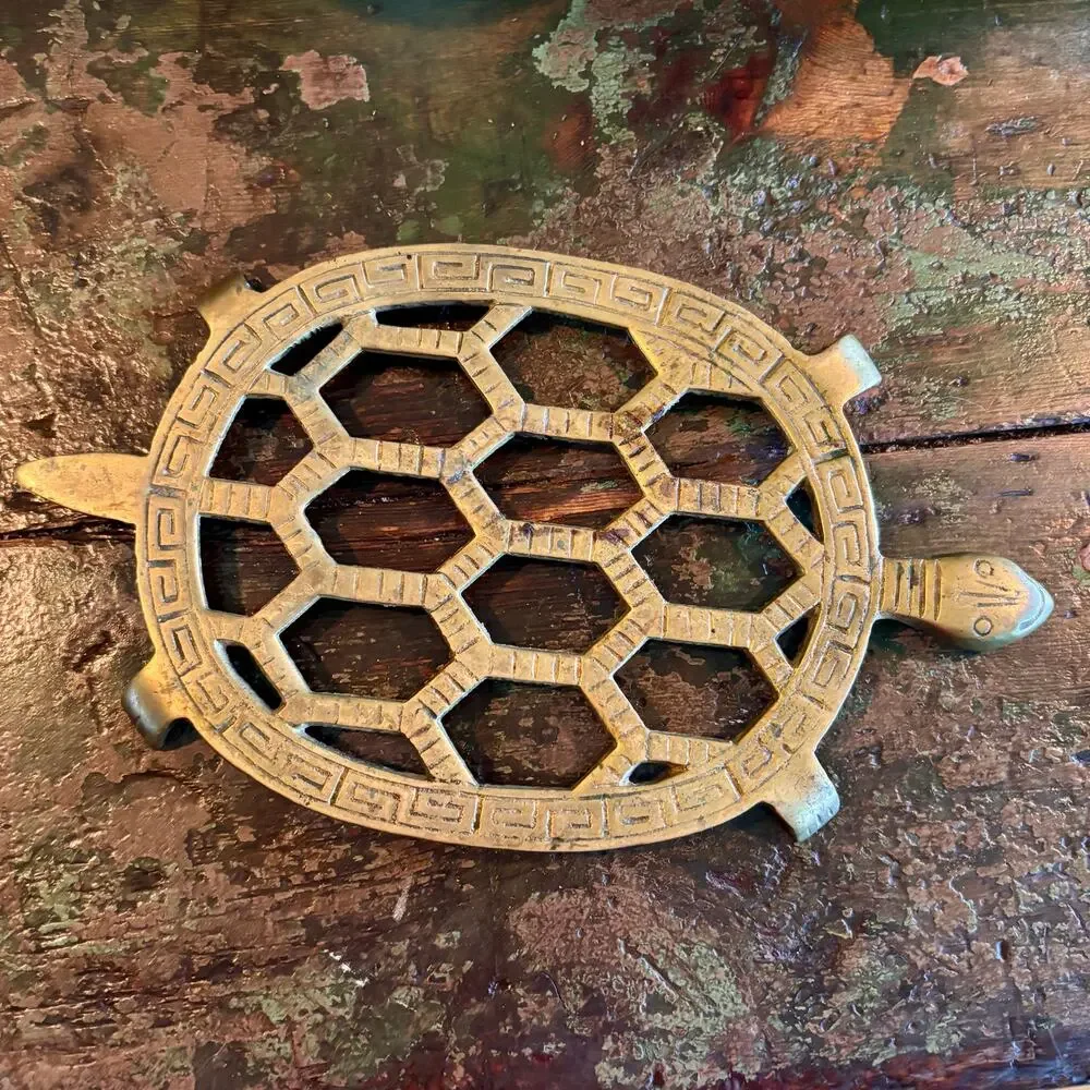 Vintage Brass Turtle Trivet by C.B.K. Ltd - 10